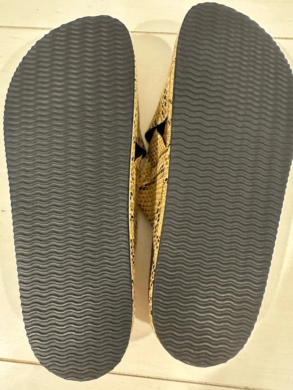 NEW Free People Snake-Print Crisscross Slide in Tan and Black